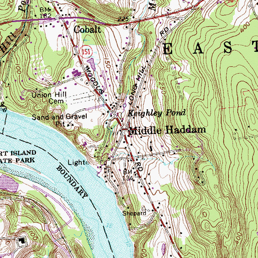 Topographic Map of Middle Haddam Historic District, CT