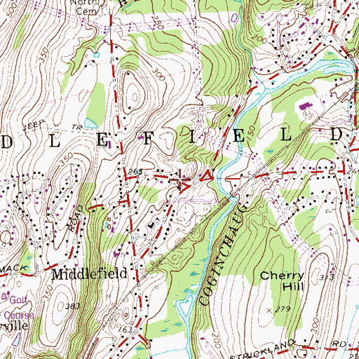 Topographic Map of Middlefield Federated Church, CT