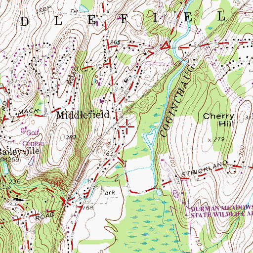 Topographic Map of Middlefield Post Office, CT
