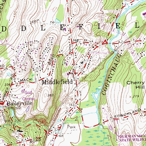 Topographic Map of Middlefield Town Hall, CT