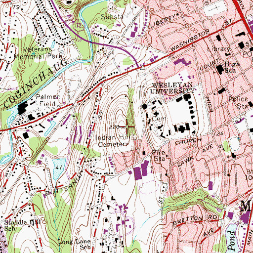 Topographic Map of Middlesex County Historical Society Building, CT