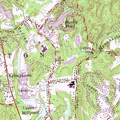 Topographic Map of Mill District School House, CT