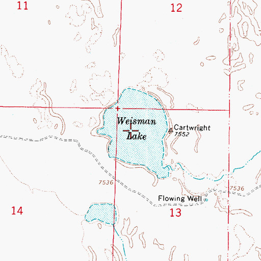 Topographic Map of Weisman Lake, CO