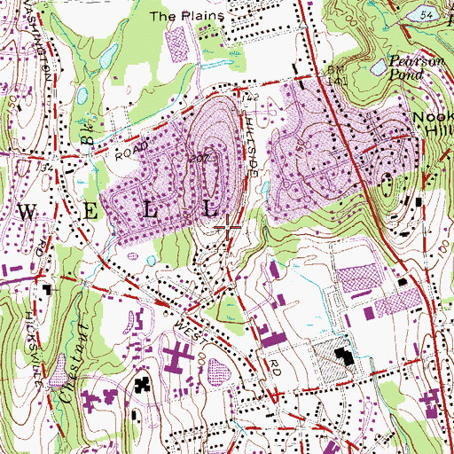 Topographic Map of New Center Cemetery, CT