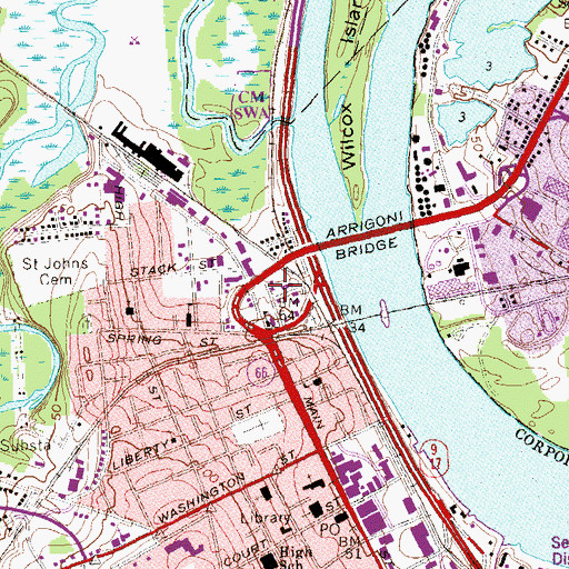 Topographic Map of North End (historical), CT
