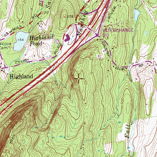 Topographic Map of North Peak, CT