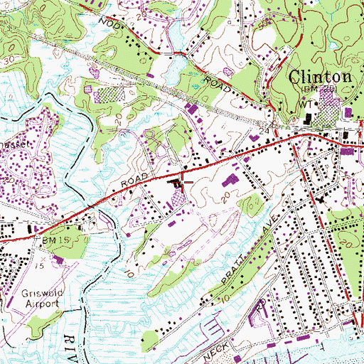 Topographic Map of Nutmeg Center Shopping Center, CT