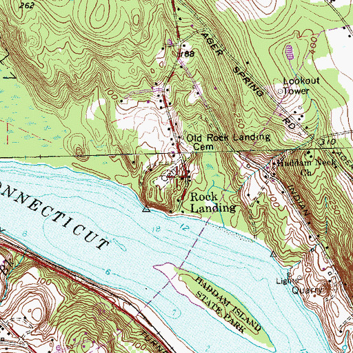 Topographic Map of Old Rock Landing Cemetery, CT