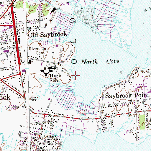 Topographic Map of Old Saybrook Town Dock, CT