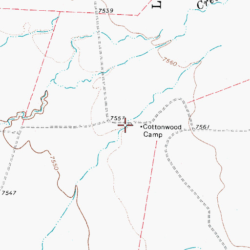 Topographic Map of Cottonwood Camp, CO