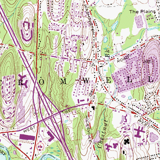Topographic Map of Oxford Park, CT