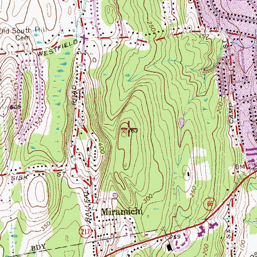 Topographic Map of Paddy Hill, CT