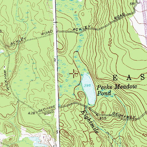 Topographic Map of Pecks Meadow, CT