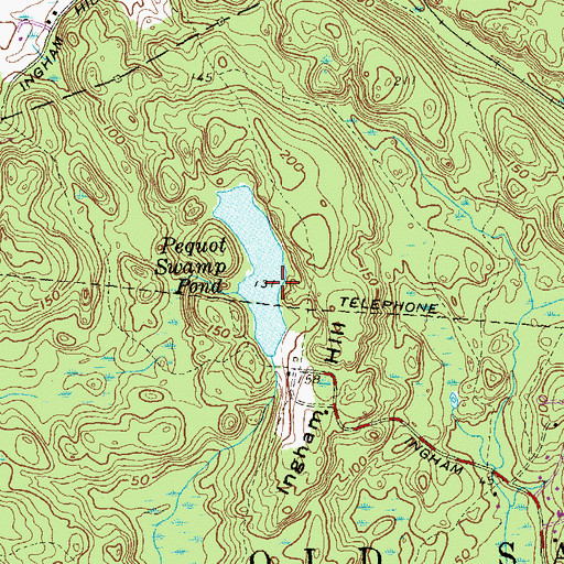 Topographic Map of Pequot Swamp, CT