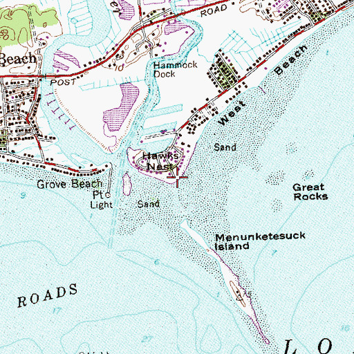 Topographic Map of Pilots Point, CT