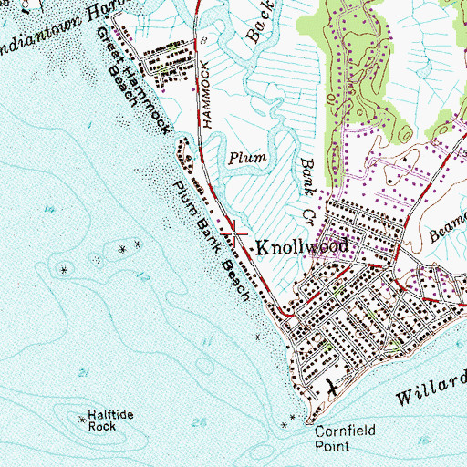Topographic Map of Plum Bank Beach, CT