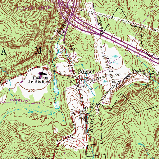 Topographic Map of Ponset Episcopal Church, CT