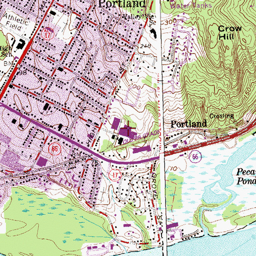 Topographic Map of Portland Shopping Center, CT