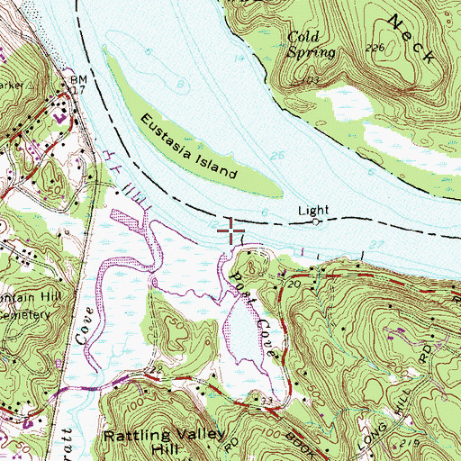 Topographic Map of Post Light (historical), CT