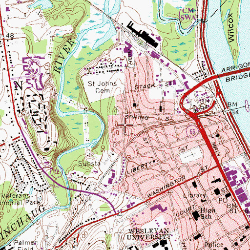 Topographic Map of Prospect Hill, CT