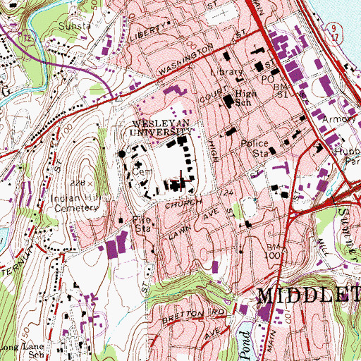 Topographic Map of Public Affairs Center, CT
