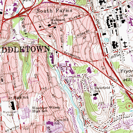 Topographic Map of Russell Company Upper Mill (historical), CT