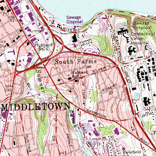 Topographic Map of Saint Francis Church, CT