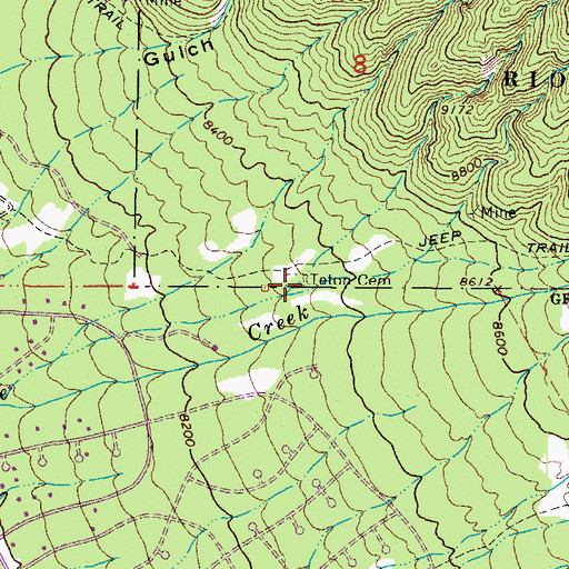 Topographic Map of Teton Cemetery, CO