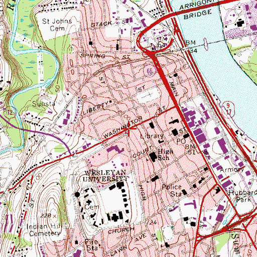 Topographic Map of Saint Lukes Home for Destitute and Aged Women (historical), CT