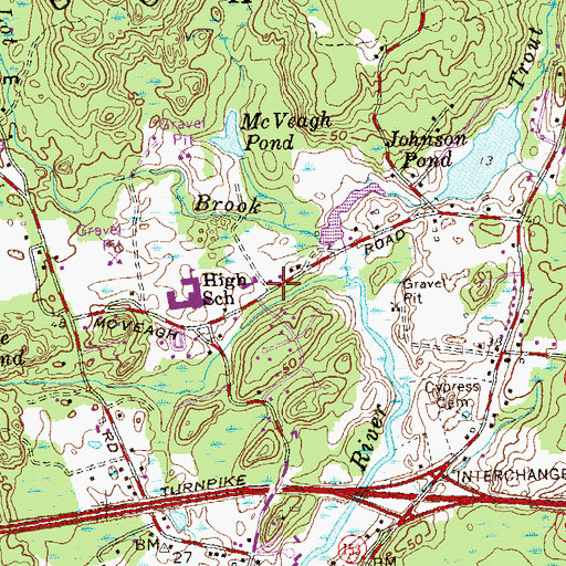 Topographic Map of Saint Marks Roman Catholic Church, CT