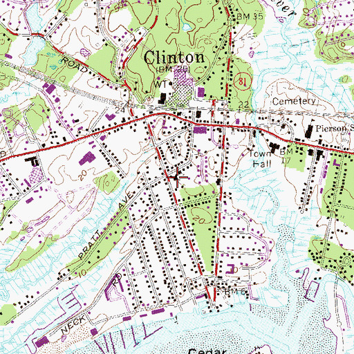 Topographic Map of Saint Marys Church of the Visitation, CT