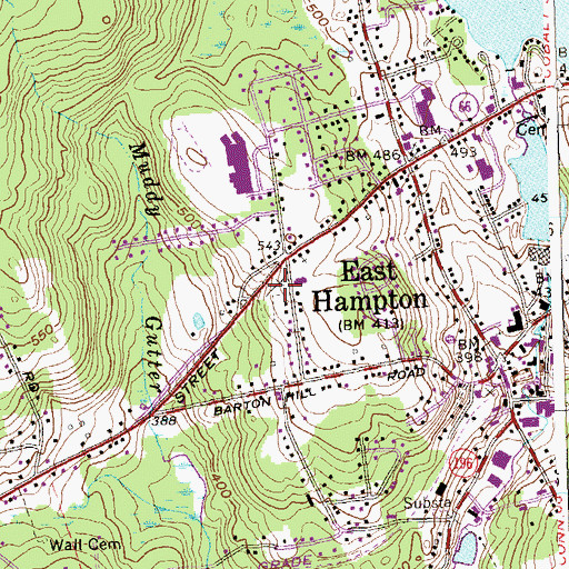 Topographic Map of Saint Patricks Cemetery, CT