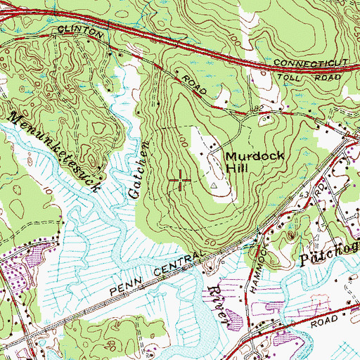Topographic Map of Salt Meadow National Wildlife Refuge, CT
