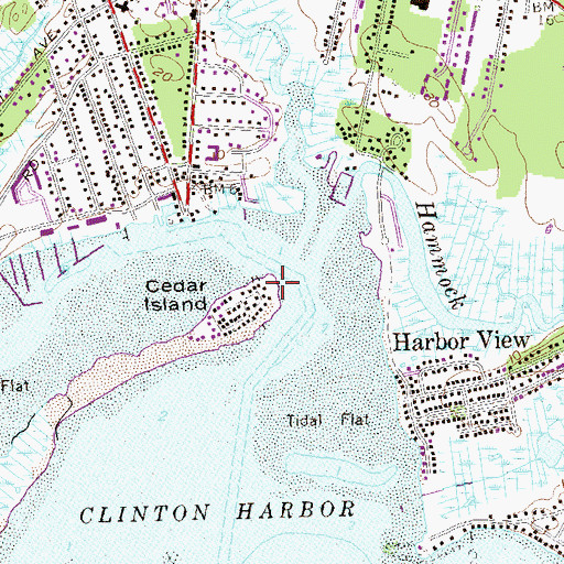 Topographic Map of Sandy Point (historical), CT