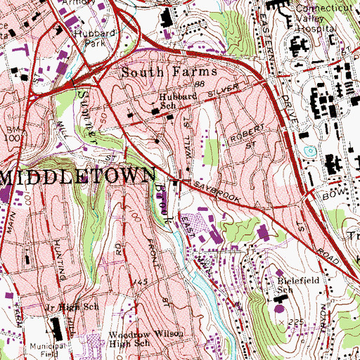 Topographic Map of Shiloh Christian Church, CT