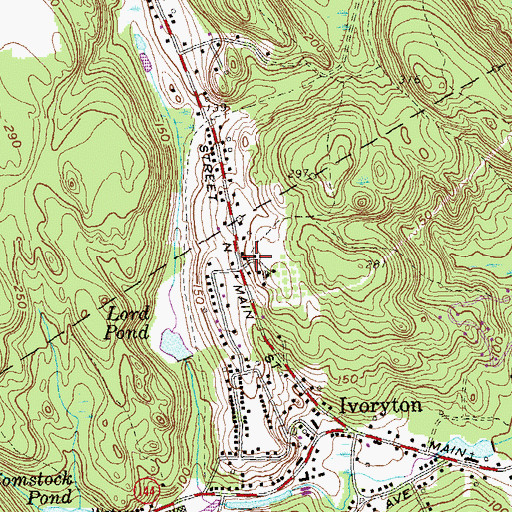 Topographic Map of Sokol Hall (historical), CT