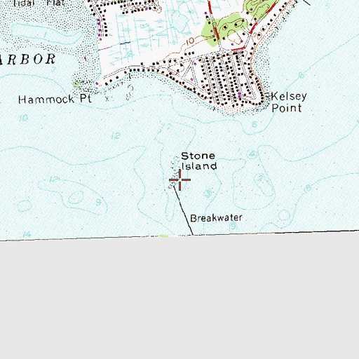 Topographic Map of Stone Island Reef, CT