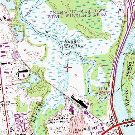 Topographic Map of Stones Cove, CT