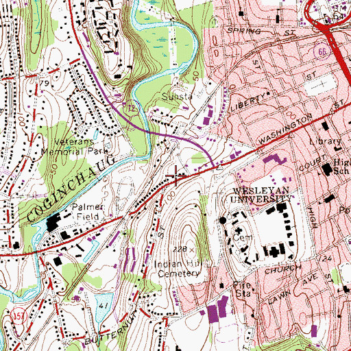 Topographic Map of Submarine Library Museum, CT