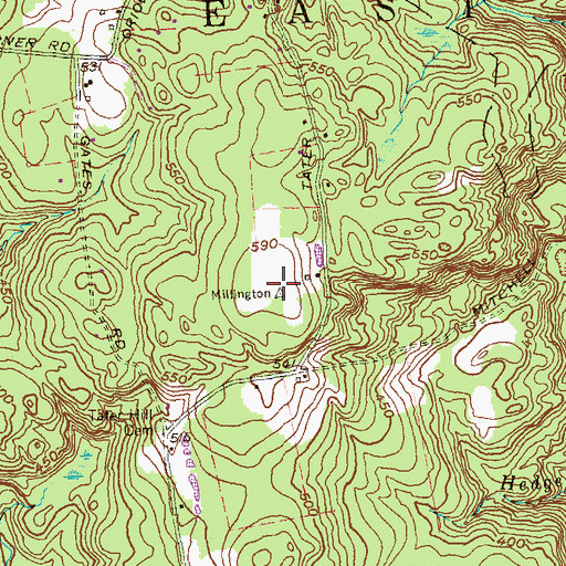 Topographic Map of Tater Hill, CT