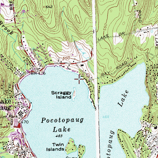 Topographic Map of Terramaugus Island, CT