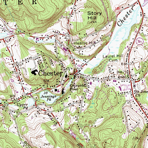 Topographic Map of National Theatre of the Deaf, CT