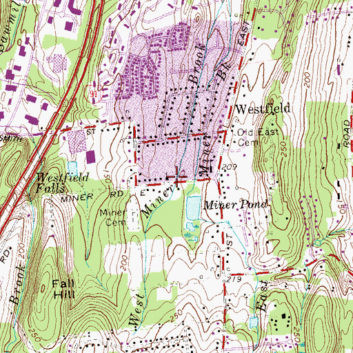 Topographic Map of Third Congregational Church, CT