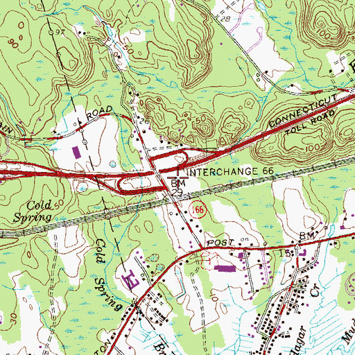 Topographic Map of Town Line Center Shopping Center, CT
