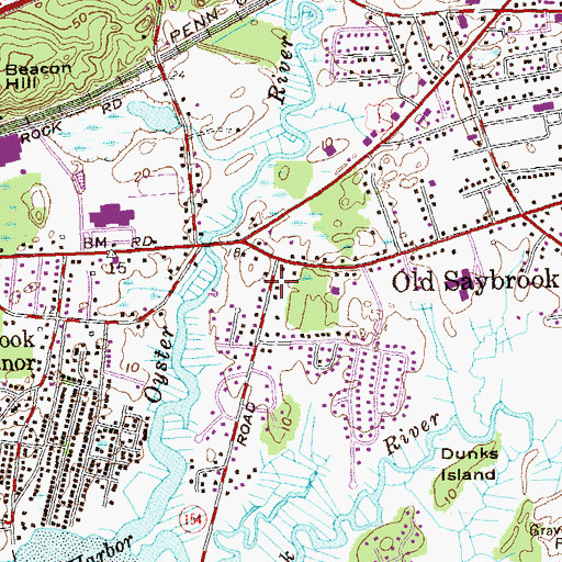 Topographic Map of Trinity Assembly of God Church, CT