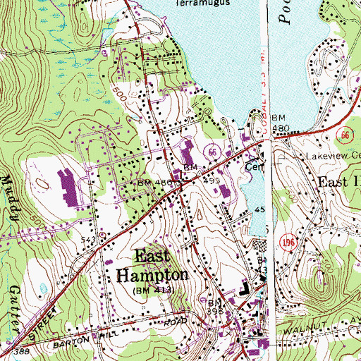 Topographic Map of Union Congregational Church, CT