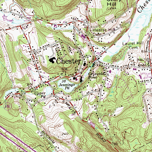 Topographic Map of United Church of Chester, CT