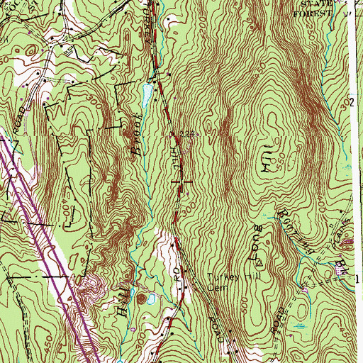 Topographic Map of Valley Bible Evangelical Church, CT