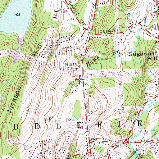 Topographic Map of Ward Spring, CT