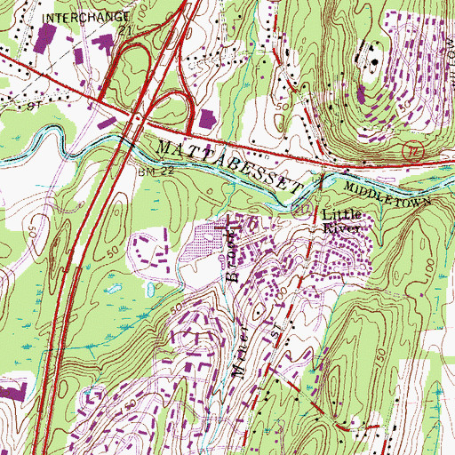 Topographic Map of West Lake, CT